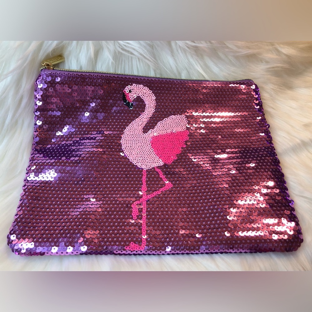 NWOT Tarte Flamingo Sequin Cosmetic Bag